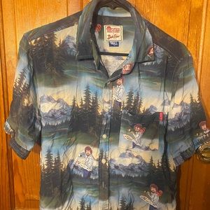 Bob Ross x the Roosevelts button up